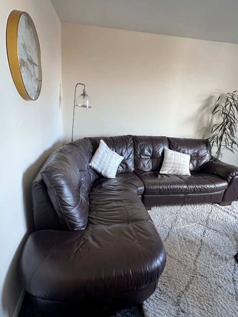 Brown leather sofa for sale