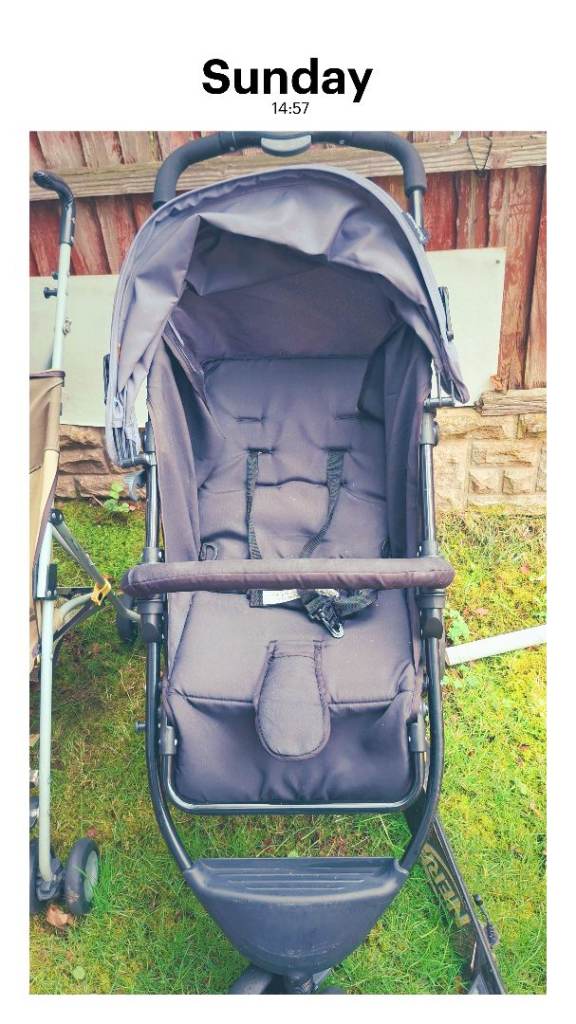 Grey Baby Pushchair with Sun Canopy – Good Condition
