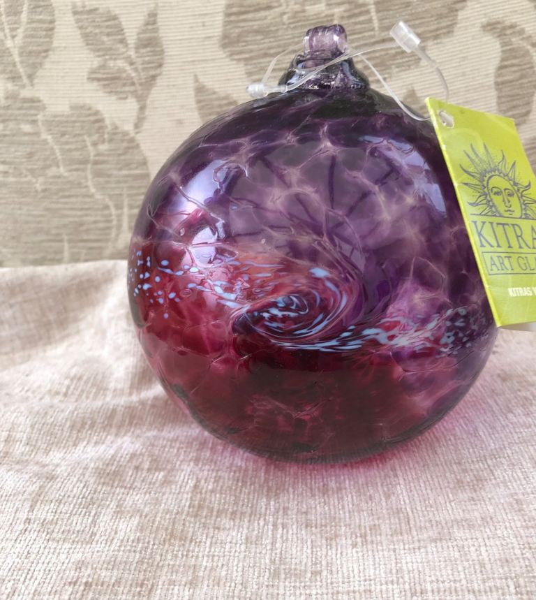 Ornamental Kitras Art Glass Hanging Friendship Ball  15cm NEW in BOX 