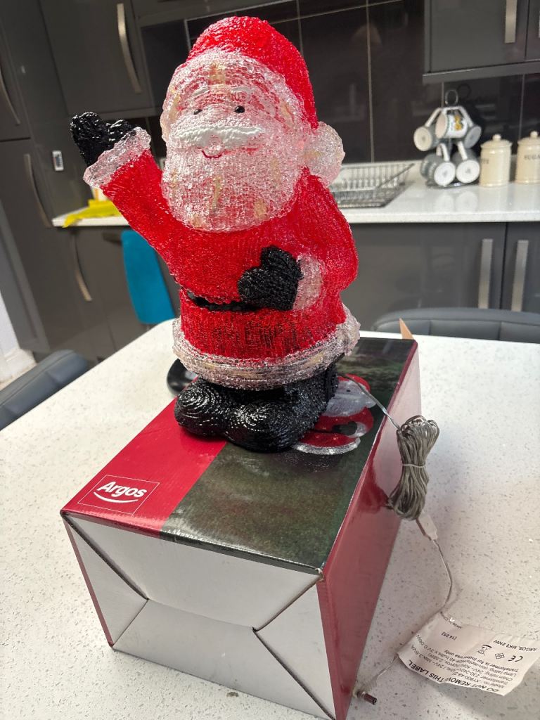 Argos Light-Up Santa Decoration – Good Condition