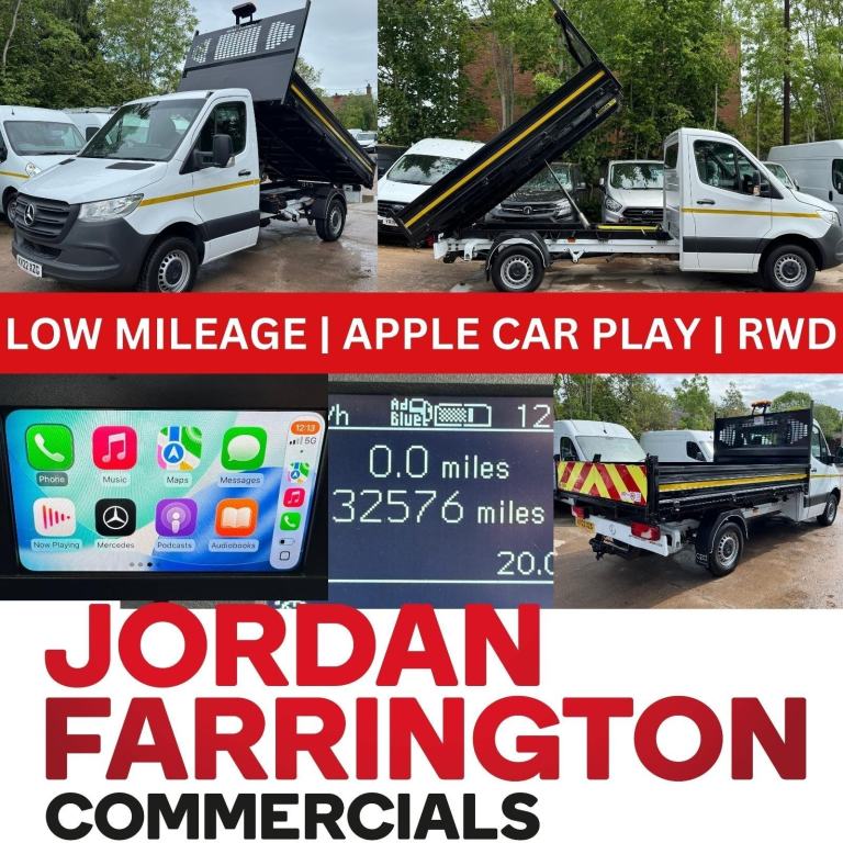 2022 MERCEDES BENZ SPRINTER 315 CDI SINGLE CAB MWB TIPPER LOW MILES*FSH*1 OWNER