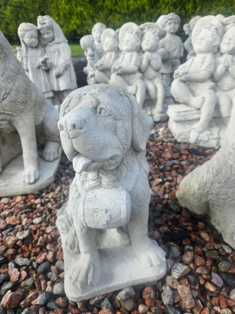 Concrete St Bernard Dog Garden Ornament 