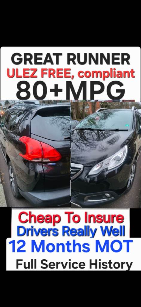 Peugeot 2008 Hdi S/S Euro6 Manual Free Ulez Full Service History 80+mpg FSH New MOT PX £20 tax