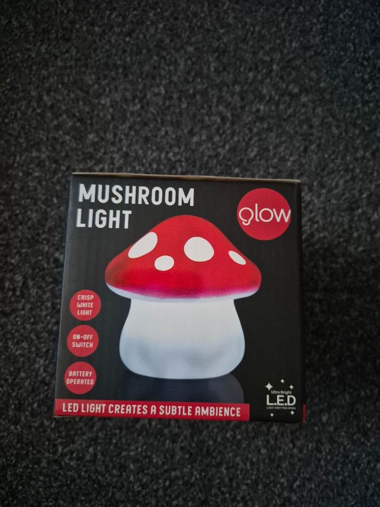 Glow LED Mushroom Light - New in Box