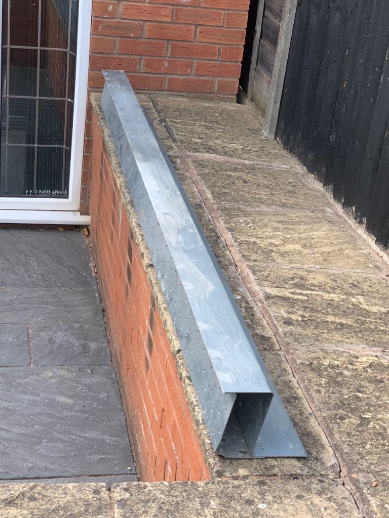 BOX STEEL CAVITY LINTEL SUPPORT NEW 240CM LONG 20CM DEEP Can Deliver