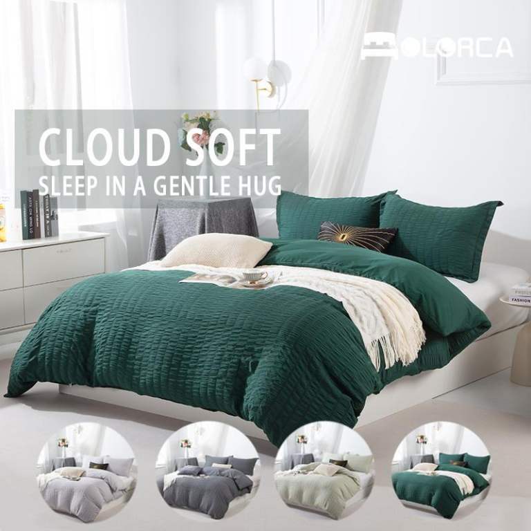 NEW Seersucker Duvet Cover Set (king) Luxury Texture