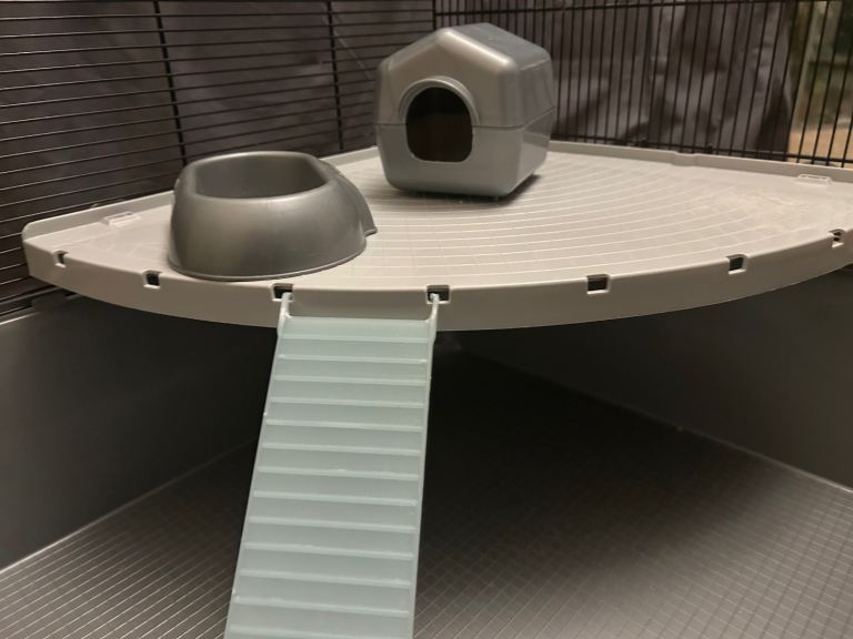 Grey hamster cage and accessories 