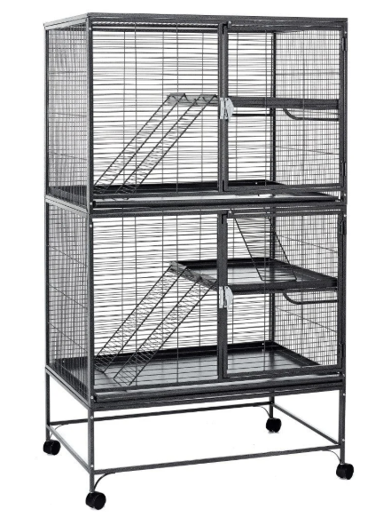 Large Small Animal Cage – Rat, Ferret, Chinchilla, Degu – Collapsible, Extras Included
