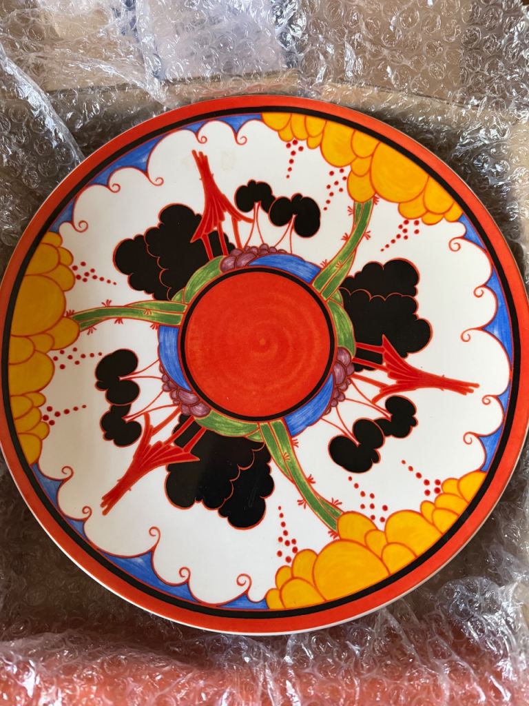 Clarice Cliff Pedestal Cake Stand Summerhouse Wedgwood