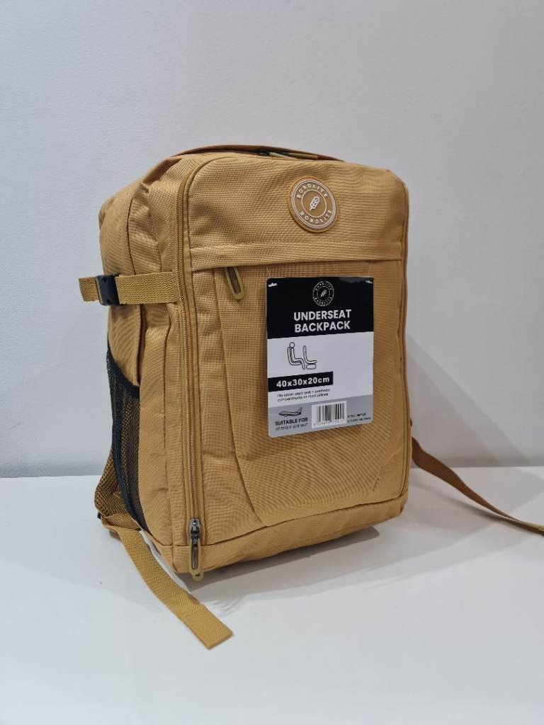 40x30x20cm Ryanair Approved Cabin Bag Underseat Hand Luggage Carry On Travel backpack mustard 