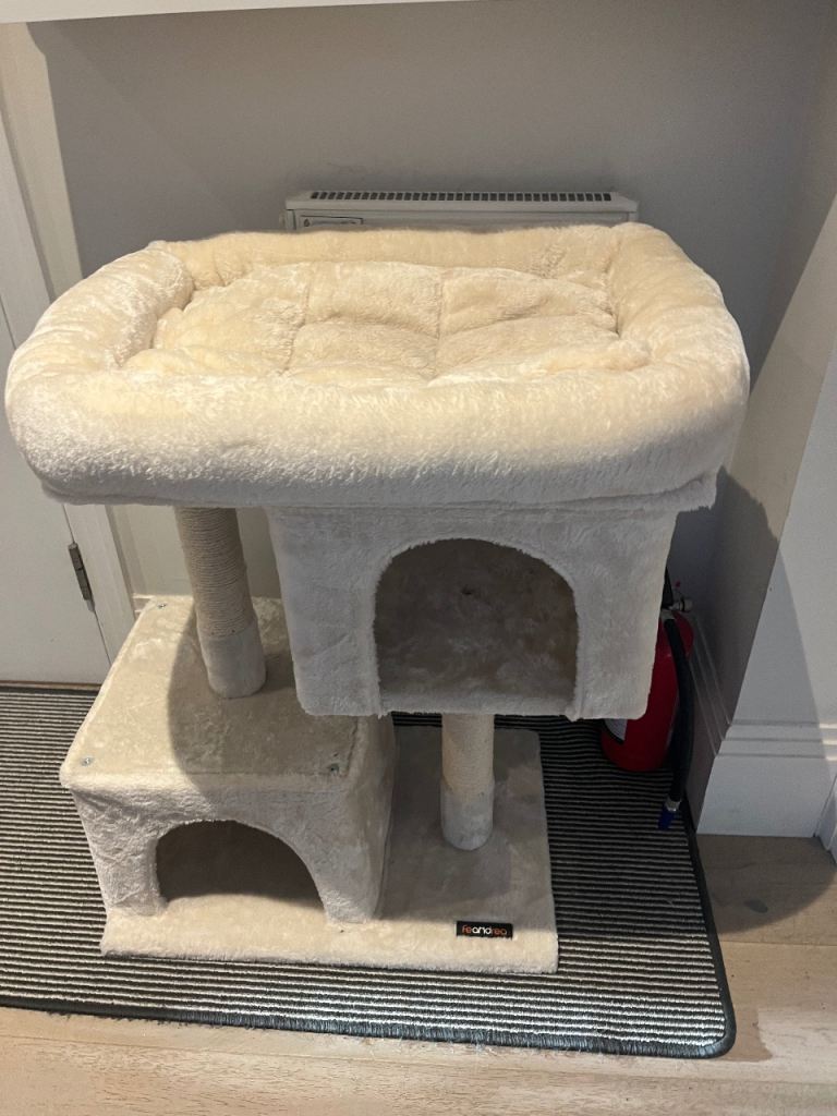 Cream Feandrea Cat Tree House / Condo - Good Condition