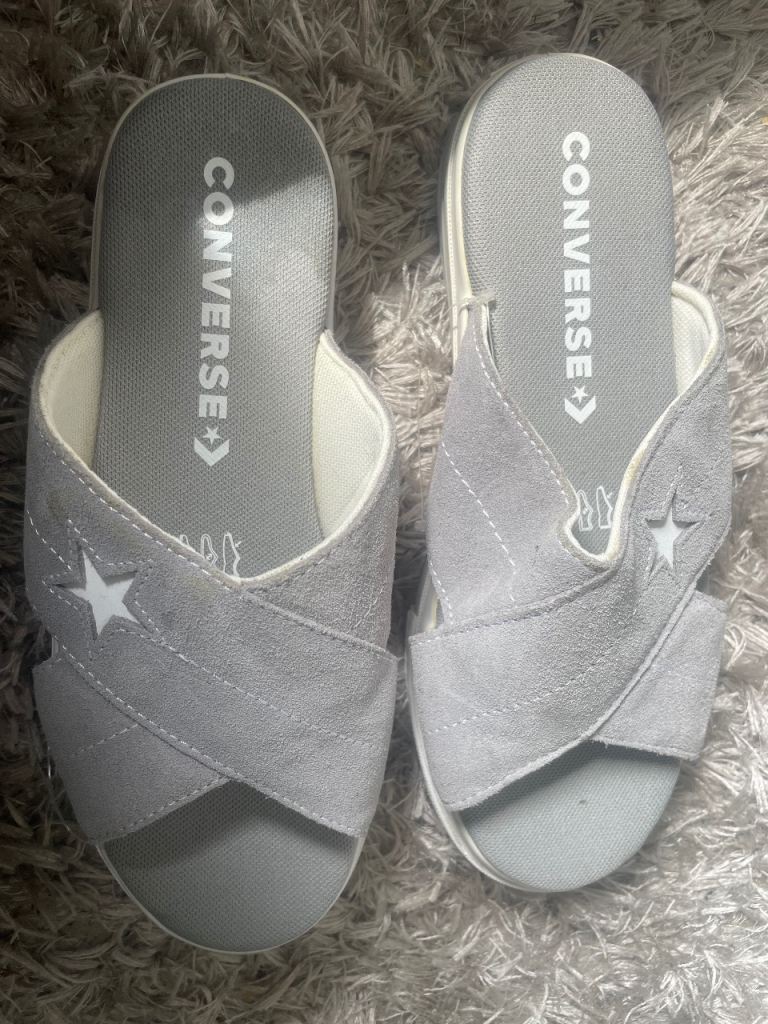 New Converse Grey Sliders/Flats - Women's Size 5, Good Condition