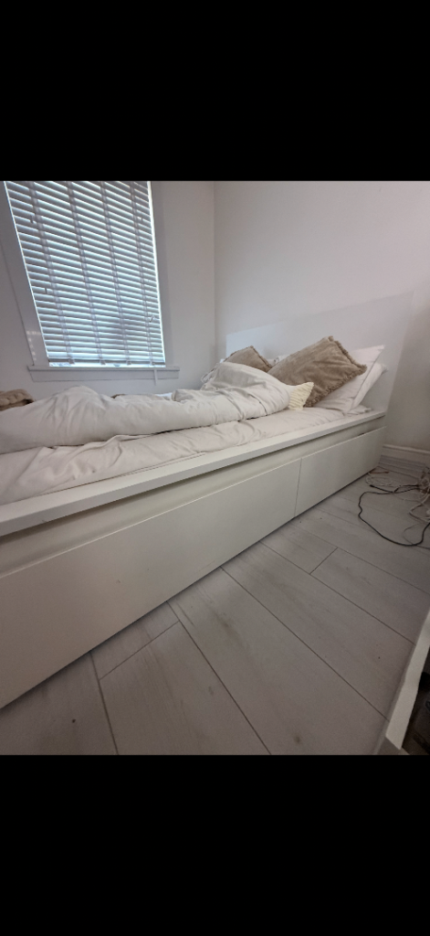 White double malm bed from ikea
