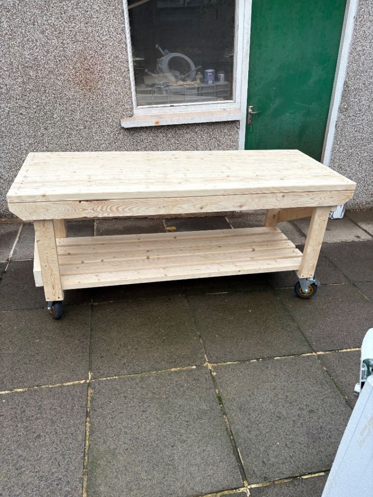 Acorn Wooden Workbench Kiln-Dry Work Station - Natural / 180cm