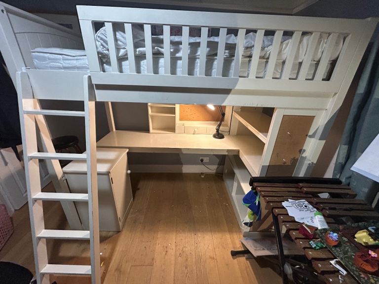 image for Feather and black Noah high sleeper bed and desk