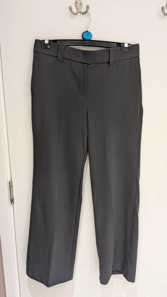 Size M Jules & Leopold Women's Grey Trousers Elastic Waist Wide Leg Pull On New