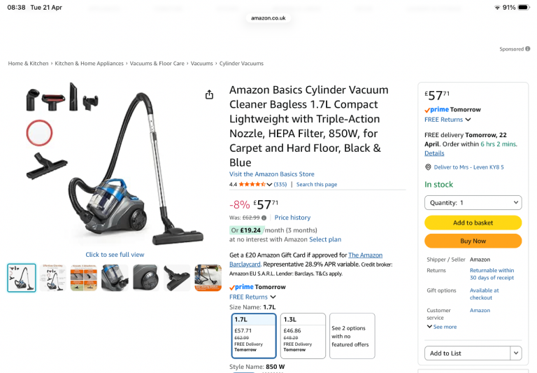 New Vacuum cleaner - still in box