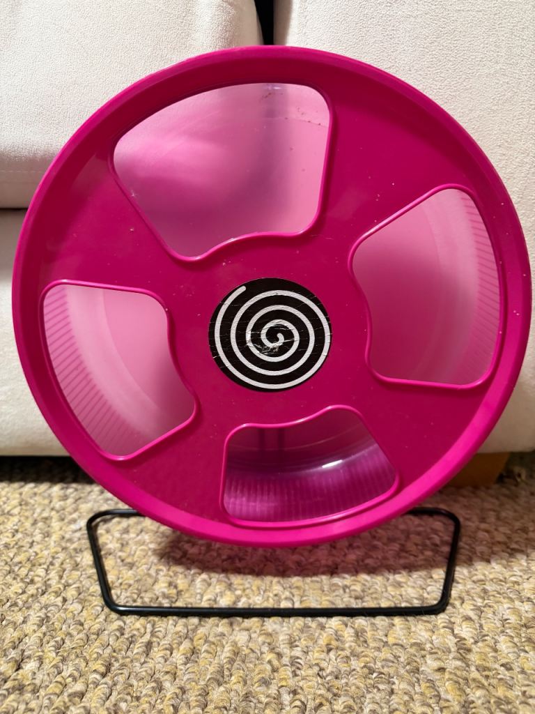 Pink 12 inch hamster wheel