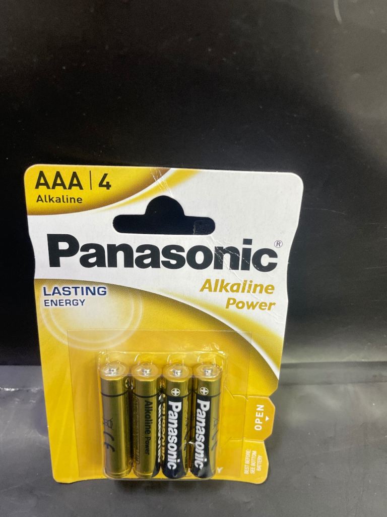 New Panasonic AAA Alkaline Batteries - Pack of 4