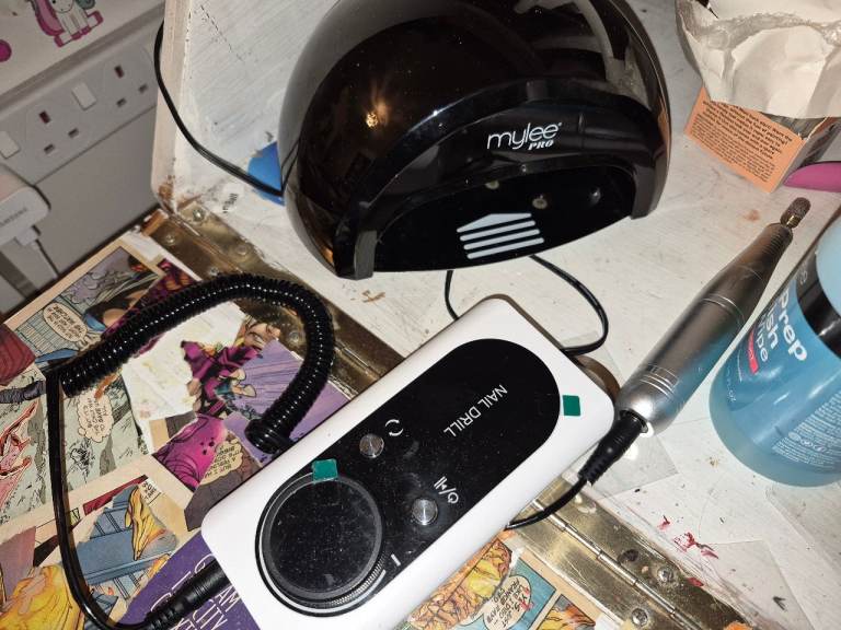 Gel nail polish(mylee), nail lamp, electric file with bits