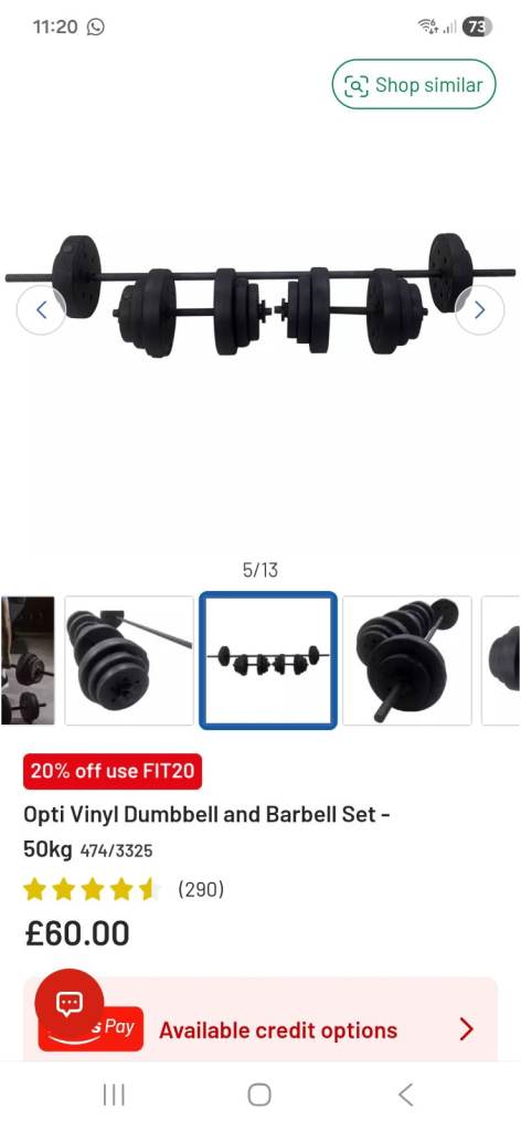 Opti Vinyl Dumbbell and Barbell Set