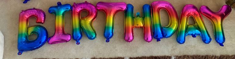 Birthday foil letters balloons