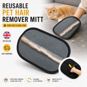 Reusable Pet Hair Remover Mitt – Washable Lint & Fur Remover & Dogs