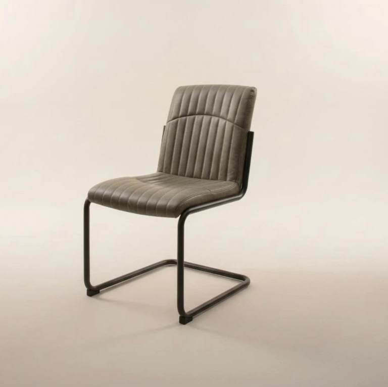 Stylish Dining Chairs – Grey Leather Seats – Very Comfortable from TK Maxx