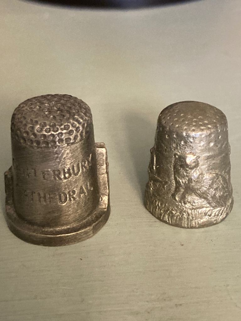 Vintage pewter thimbles 