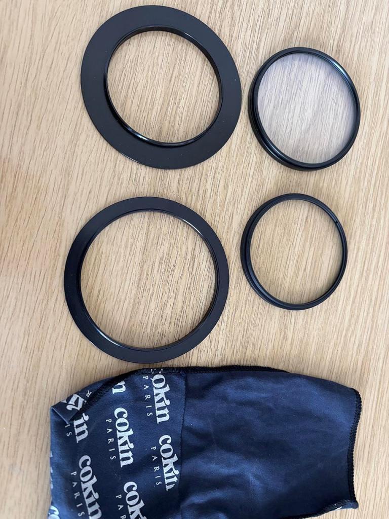 Cokin Filter Adapter Rings and Pouch – Good Condition Two Uv filters included.
