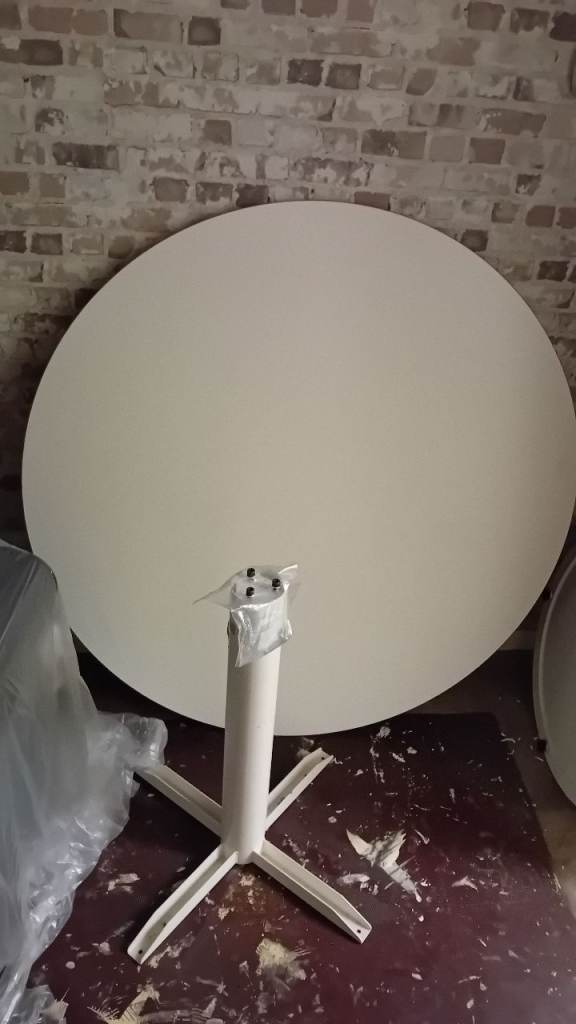 Large White Round Dining Table 