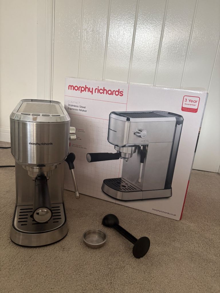 Morphy Richards Compact Stainless Steel Espresso Maker – New