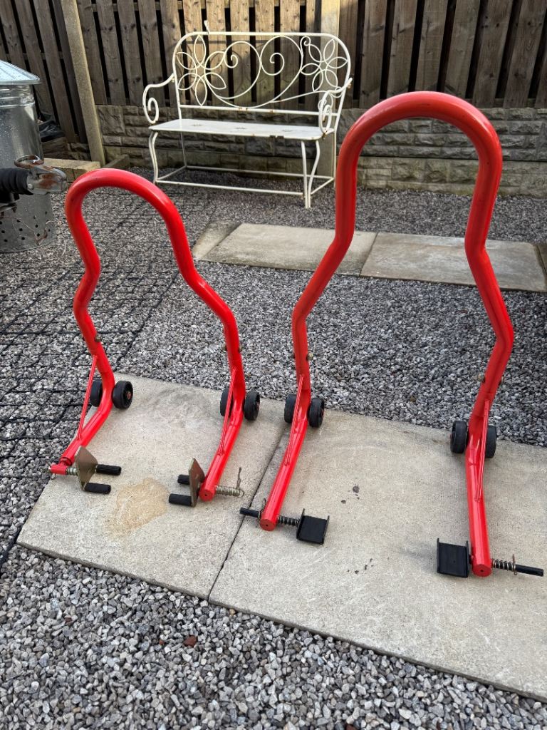Front and rear motorcycles paddock stands 