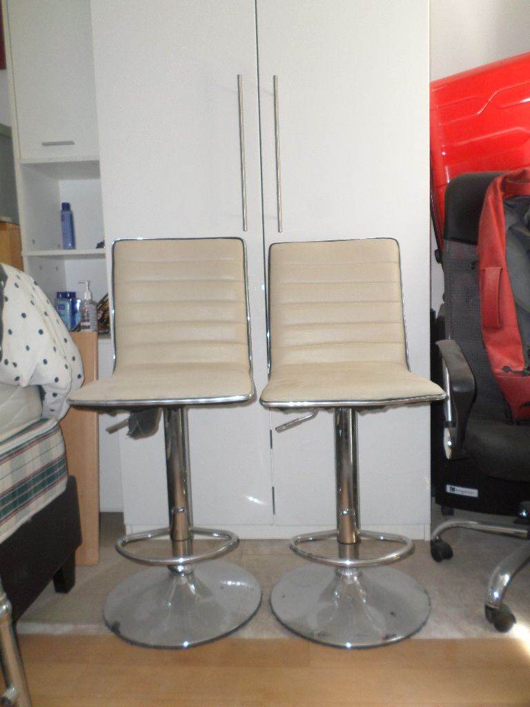 TWO BREAKFAST BAR STOOLS
