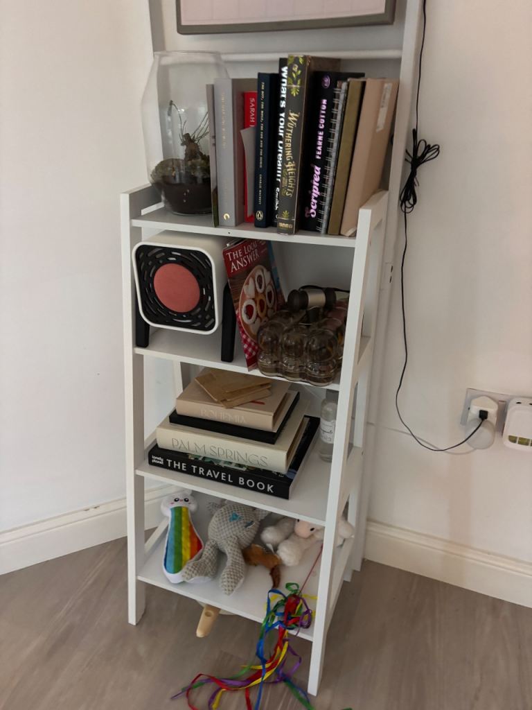 Slim White Ladder-Style Bookshelf / Storage Unit – Perfect for Small Spaces