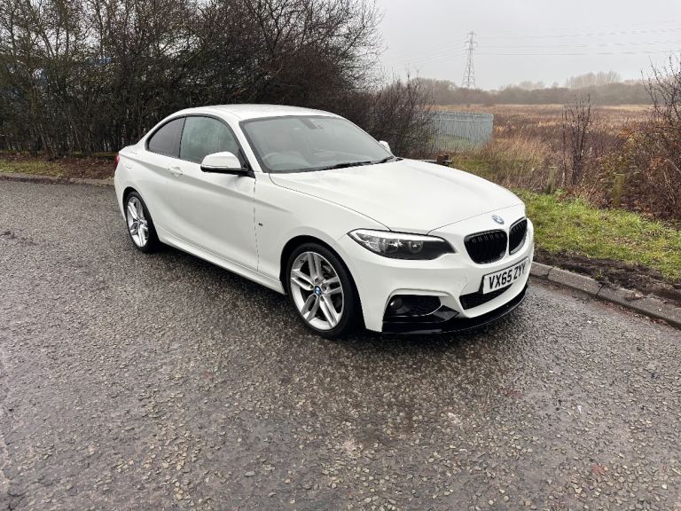 2015 BMW F22 218d M SPORT MANUAL 3 DOOR COUPE ALPINE WHITE RED LEATHER