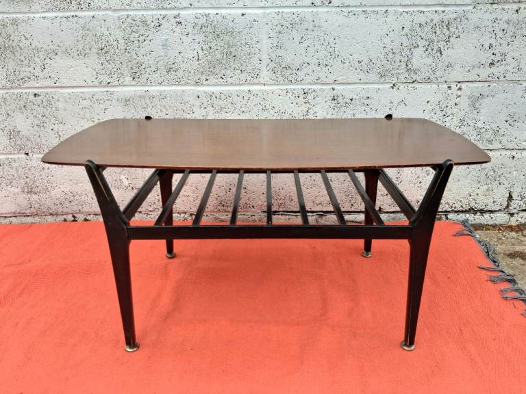 1950S NATHAN COFFEE TABLE EBONISED LEGS  MID CENTURY G Plan Librenza Style