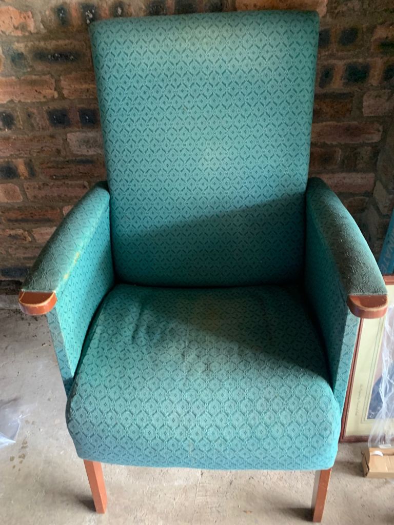 High back armchair