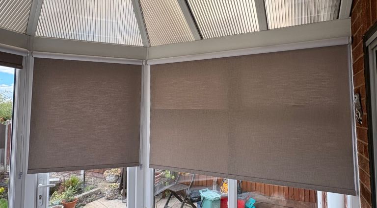 Taupe roller blinds x5 brand new