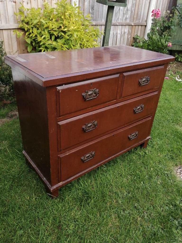 Wooden Chest of Drawers – Brown, Fair Condition