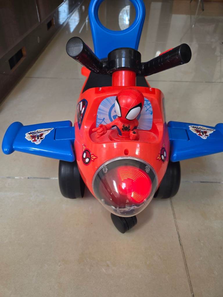 Multicoloured Spider-Man Kids Ride-On Aeroplane Toy