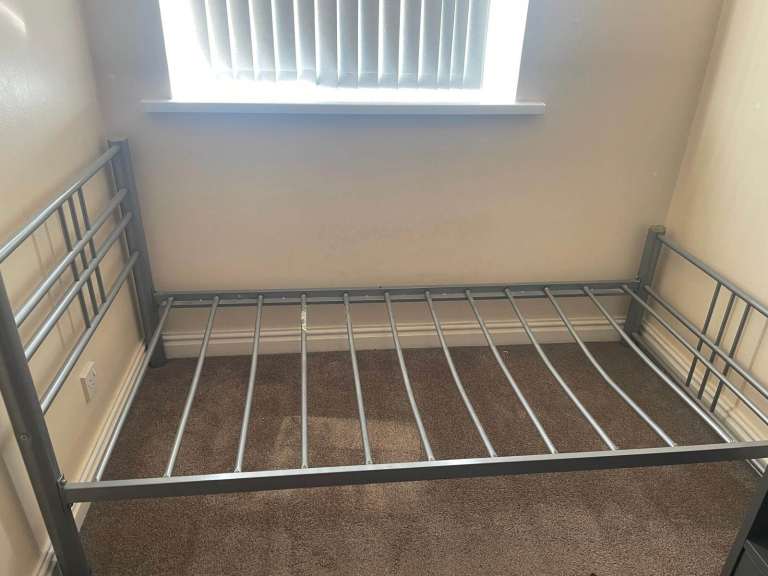 Grey Metal Single Kids Bed Frame - Used