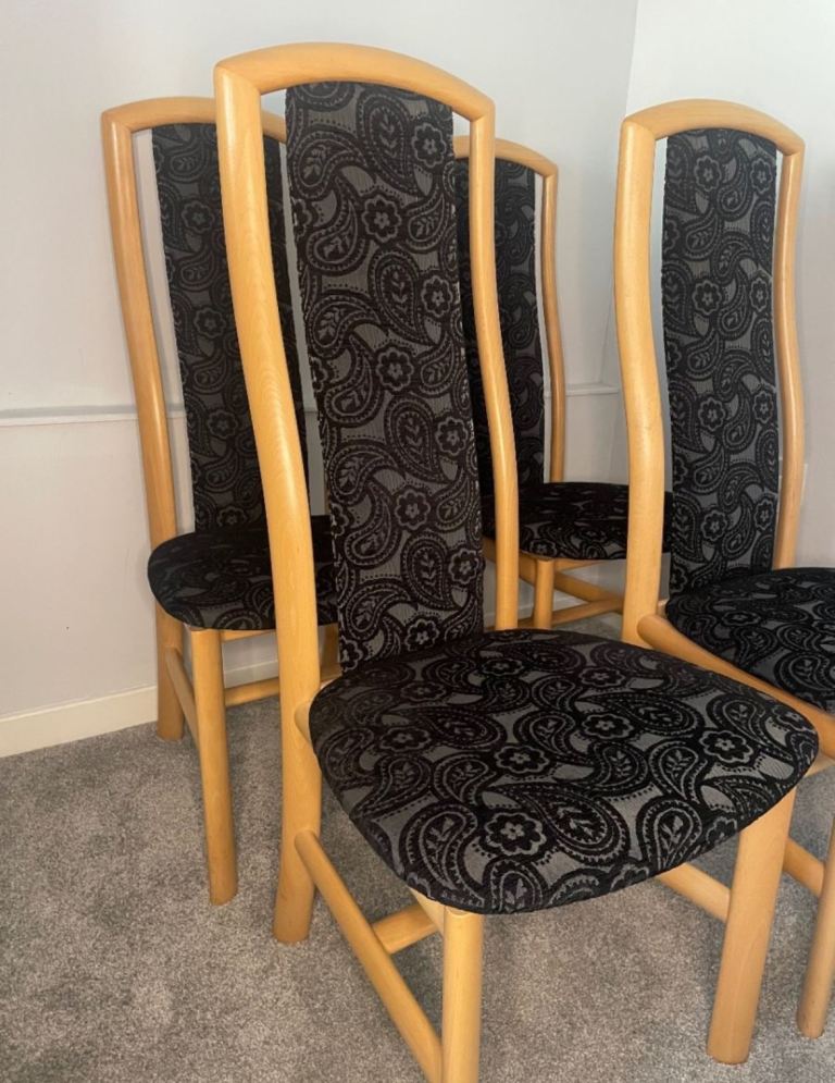 Skovby Designer Danish Solid Beech Framed Chairs 
