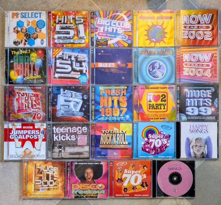 Awesome Job Lot Of CD Compilations Including Party Hits Dance Disco 70s 90s 00s