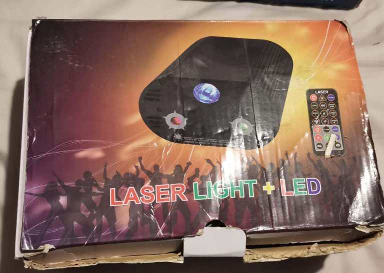 Red Green & Blue Lasers & LED to create full colour lights with remote  & mount