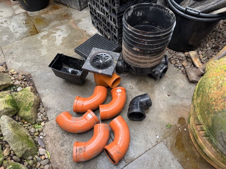 Drainage job lot guttering underground fittings gully manhole etc