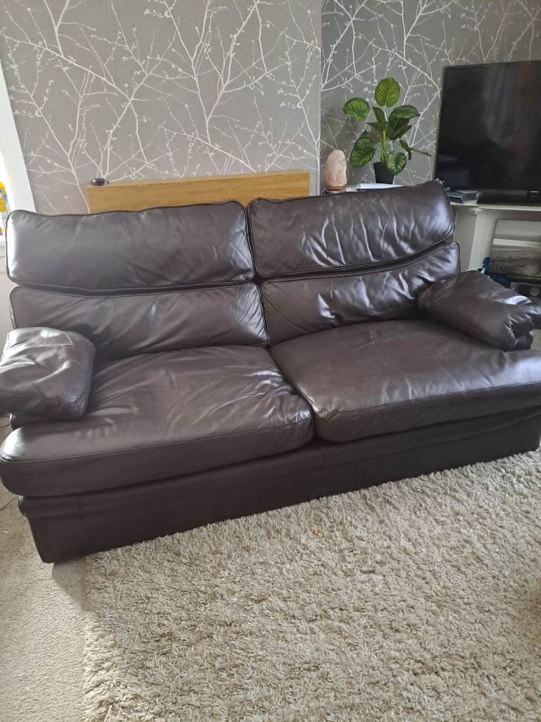 Leather G Plan sofa