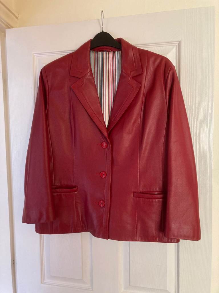 Ladies Red Leather Jacket