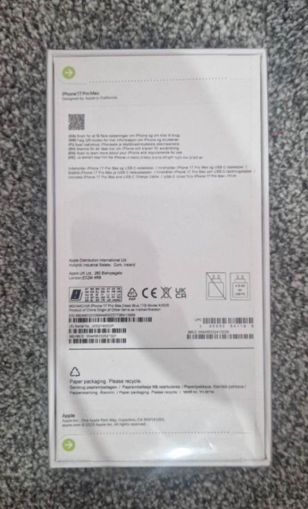 Apple Iphone 17 Pro Max 