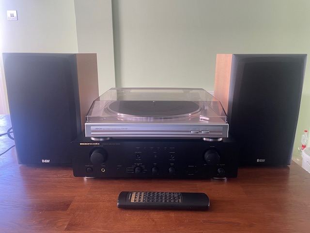 Complete Hi-Fi System - Denon Turntable, Marantz Amp, and B&W Speakers - ready to use